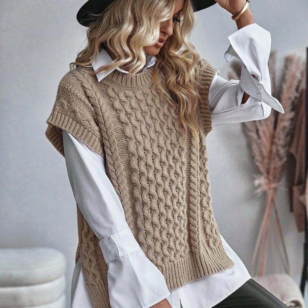 Cable Knit Sweater Vest - Picture 3 of 5